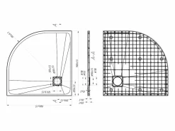 Vente-unique Plato de ducha extraplano para sobreponer o encastrar recortable de resina SMC en cuarto círculo con sifón - - 90 x 90 cm - SYFORSA Blanco Online
