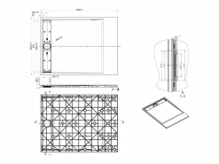 Plato de ducha de resina para colocar o empotrar, con sifón, Ancho 120 x Prof. 90 cm, LYROSA^Shower & Design Clearance