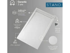 STANO Plato de ducha pizarra CLEVER ANTRACITA 80x150 cm Gris Outlet