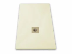 MIRLO Plato de ducha pizarra PURE 80x120 cm rejilla inox Crema Clearance
