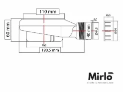 MIRLO Plato de ducha pizarra PURE 80x120 cm rejilla inox Crema Clearance
