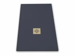 Plato de ducha pizarra PURE GRAFITO 100x110 cm rejilla inox^MIRLO Hot