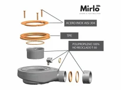 MIRLO Plato De Ducha|Plato de ducha pizarra PURE 70x140 cm rejilla inox
