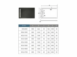 Aica Plato de ducha rectangular 90x140x3cm resina pizarra gel coat ,válvula incluida Negro Clearance