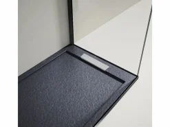 MIRLO Plato de ducha resina LUX ANTRACITA 80x100cm rejilla inox Gris antracita Sale