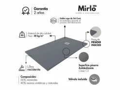 Plato de ducha resina LUX 80x150cm rejilla inox^MIRLO Clearance