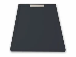 MIRLO Plato De Ducha|Plato de ducha resina LUX ANTRACITA 70x140cm rejilla inox