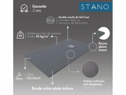 STANO Plato de ducha resina QUORE 80x120cm Negro Hot