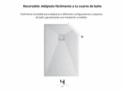 Plato De Ducha|Plato de ducha 80x180 cm resina antideslizante | Carga mineral, textura piedra, | Incluye válvula y rejilla