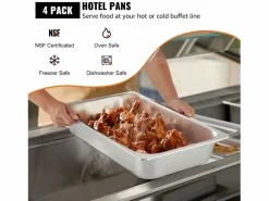 Vajilla|Vajilla|Plato, SucceBuy - Sartén Vaporera de Acero Inoxidable de 10,1 CM de Profundidad con Tapa, 13 L, Antiatasco, Paquete de 4