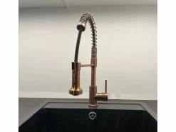 Plimo Mezclador para fregadero con ducha móvil, cobre cepillado^Essebagno Discount