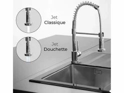 Essebagno Plimo Mezclador para fregadero con ducha móvil cromada Plateado Best