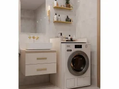 TOPESHOP POLA NP - Mueble de baño para lavadora + Estante de baño - 64x50x97,5 cm - Cachemira Beige Discount