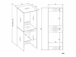 TOPESHOP POLA TWIN - Armario de baño para lavadora y secadora con columna de estantes - Roble Color natural claro New
