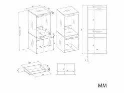 TOPESHOP POLA TWIN 1S - Mueble de baño para lavadora y secadora, mueble con cajón - 64x64x162 cm - Blanco