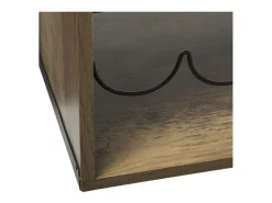 Portabotellas cuadrado de madera de estilo industrial 31x31 cm^Five