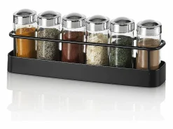 Materiales Y Utensilios De Cocina|Portaespecias de cocina con set de 6 frascos de vidrio Lyu