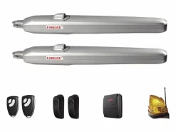 EXPERTLAND Portal eléctrico batiente de aluminio macizo - L305 x H150 cm - Antracita - NAZARIO Gris antracita New