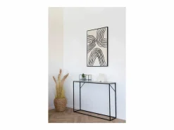 ebuy24 Jarrón|Portavelas de metal y cristal 30 x 15 cm