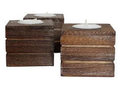 MCW Portavelas Y Vela|Portavelas de té Tolve (set de 3), marrón