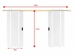 Vente-unique Porte doble empotrable - 2 x Alt. 205 x L83 cm MDF + PVC - VARIN II Blanco Best