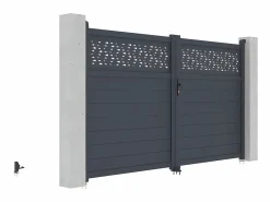 EXPERTLAND Portón|Portón aluminio - Ancho 305 x Alt. 181 cm - Antracita - BAZIO