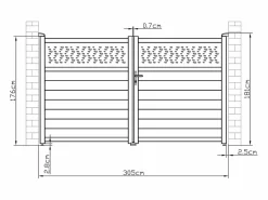 EXPERTLAND Portón|Portón aluminio - Ancho 305 x Alt. 181 cm - Antracita - BAZIO