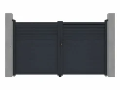EXPERTLAND Portón|Portón aluminio persiana - Ancho 305 x Alt. 181 cm - Antracita - VIAZO