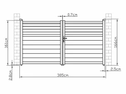 Portón batiente eléctrico de aluminio persiana Ancho 305 x Alt. 166 cm antracita VIAZO^EXPERTLAND Best