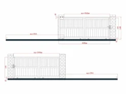 EXPERTLAND Portón|Portón corredero aluminio calado Ancho 401 x Alt. 149 cm antracita TARNOS II