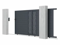 EXPERTLAND Portón corredero aluminio - Ancho 416 x Alt. 180 cm - Antracita - GREGOR Gris antracita Online