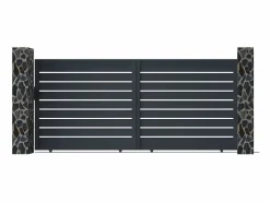 EXPERTLAND Portón|Portón corredero de aluminio antracita - 392x176 cm - PRIMO