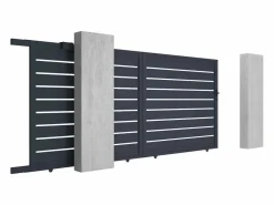 EXPERTLAND Portón|Portón corredero de aluminio antracita - 392x176 cm - PRIMO