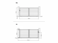 EXPERTLAND Portón corredero de aluminio antracita Ancho 350 x Alt. 158 cm - NAZARIO Gris antracita Outlet