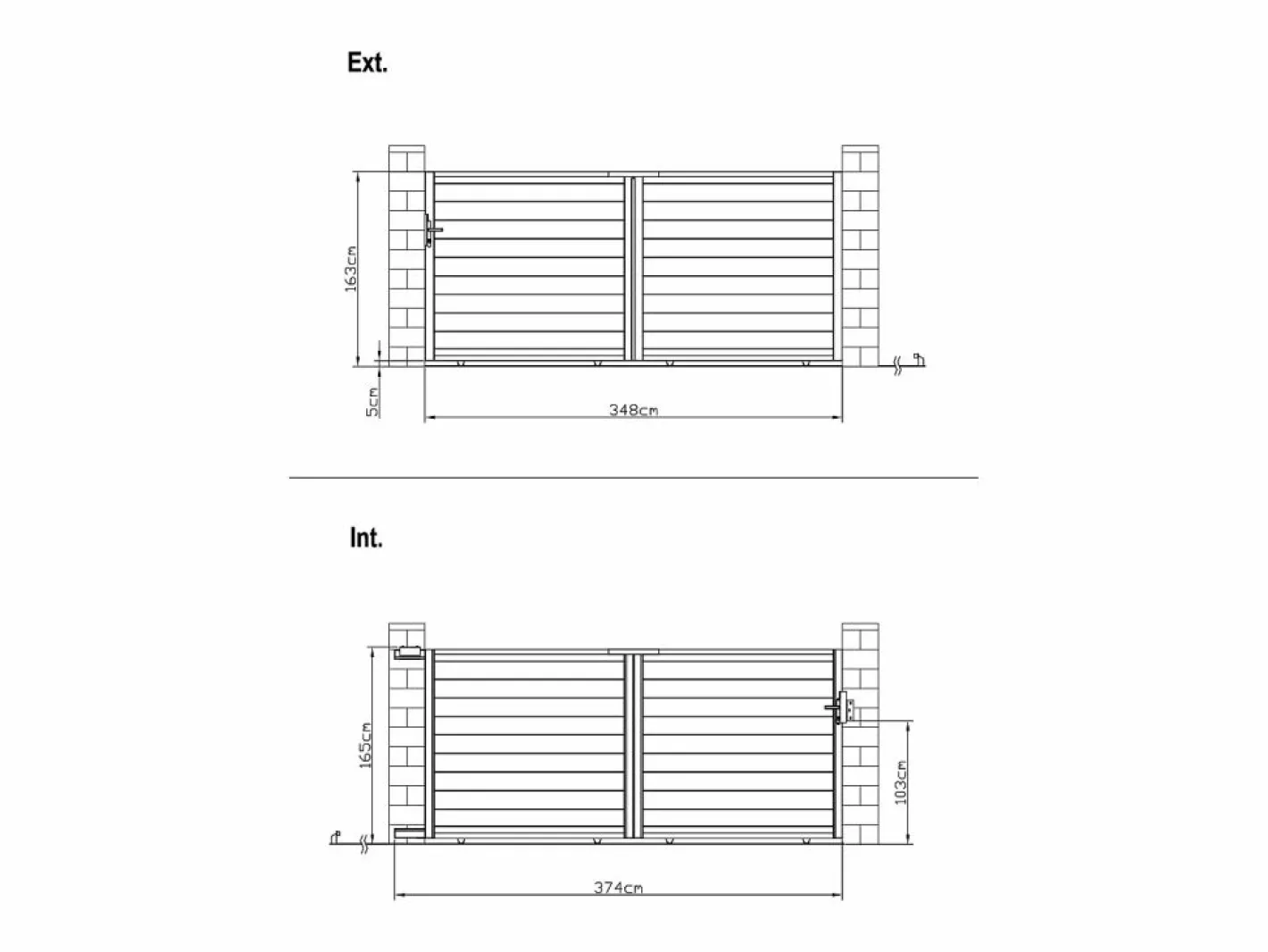 EXPERTLAND Portón corredero de aluminio antracita Ancho 350 x Alt. 158 cm - NAZARIO Gris antracita Outlet