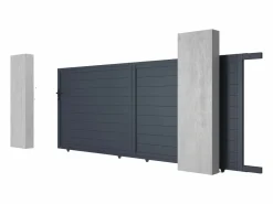 EXPERTLAND Portón|Portón corredero de aluminio antracita Ancho 392 x Alt. 173 cm - NAZARIO