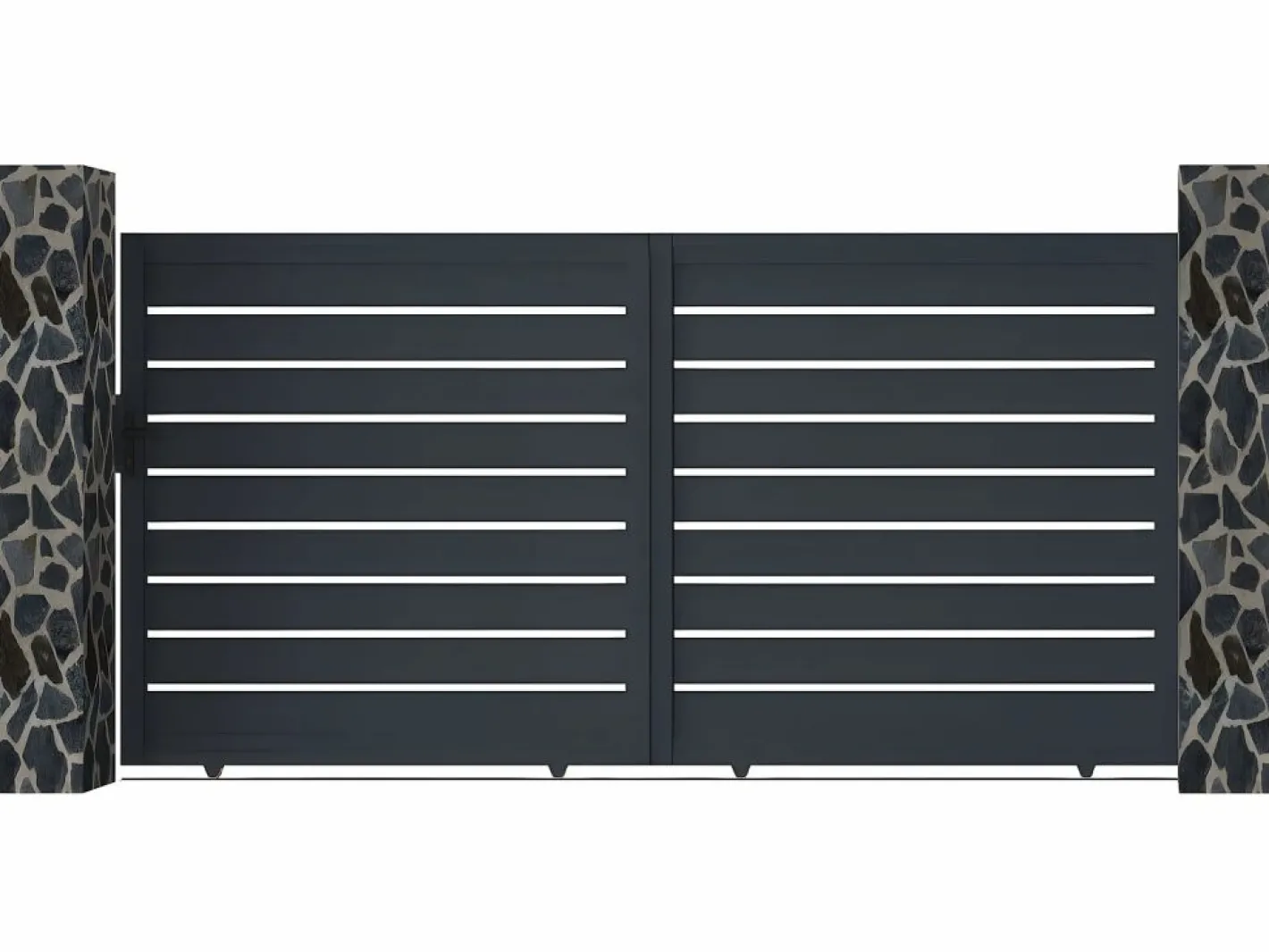 Portón corredero motorizado de aluminio color antracita PRIMO - Ancho 392 x Alt. 176 cm^EXPERTLAND Clearance