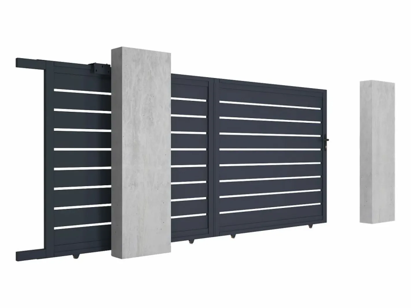 Portón corredero motorizado de aluminio color antracita PRIMO - Ancho 392 x Alt. 176 cm^EXPERTLAND Clearance