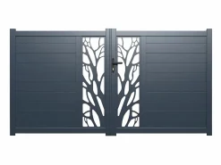 EXPERTLAND Portón|Portón de aluminio Ancho 350 x Alt. 179 cm antracita LABRIT II