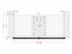 EXPERTLAND Portón de aluminio Ancho 350 x Alt. 164 cm antracita LABRIT II Gris antracita Best