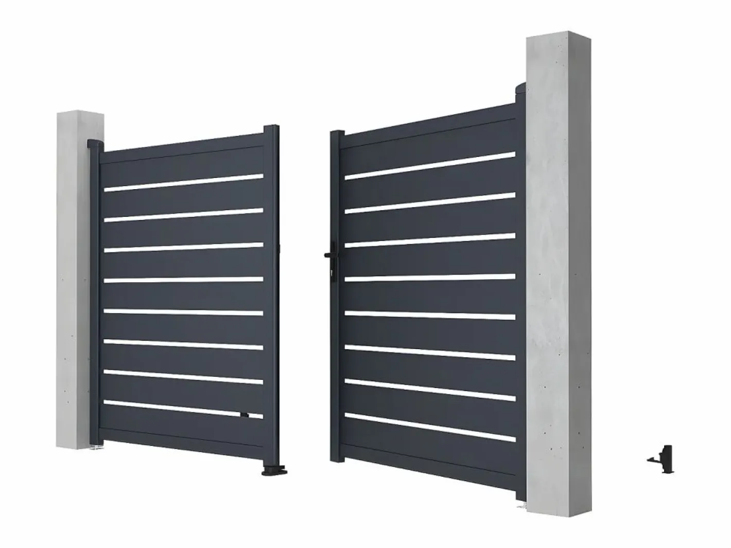 EXPERTLAND Portón|Portón de aluminio color antracita Ancho 300 x Alt. 176 cm PRIMO