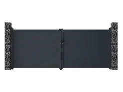 EXPERTLAND Portón de aluminio color antracita Ancho 392 x Alt. 158 cm NAZARIO Gris antracita