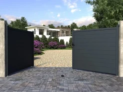 EXPERTLAND Portón|Portón de aluminio color antracita Ancho 392 x Alt. 173 cm NAZARIO