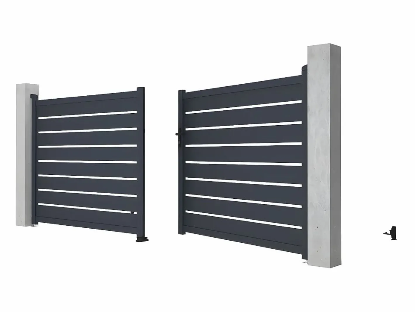 Portón de aluminio color antracita Ancho 392 x Alt. 158 cm PRIMO^EXPERTLAND Discount