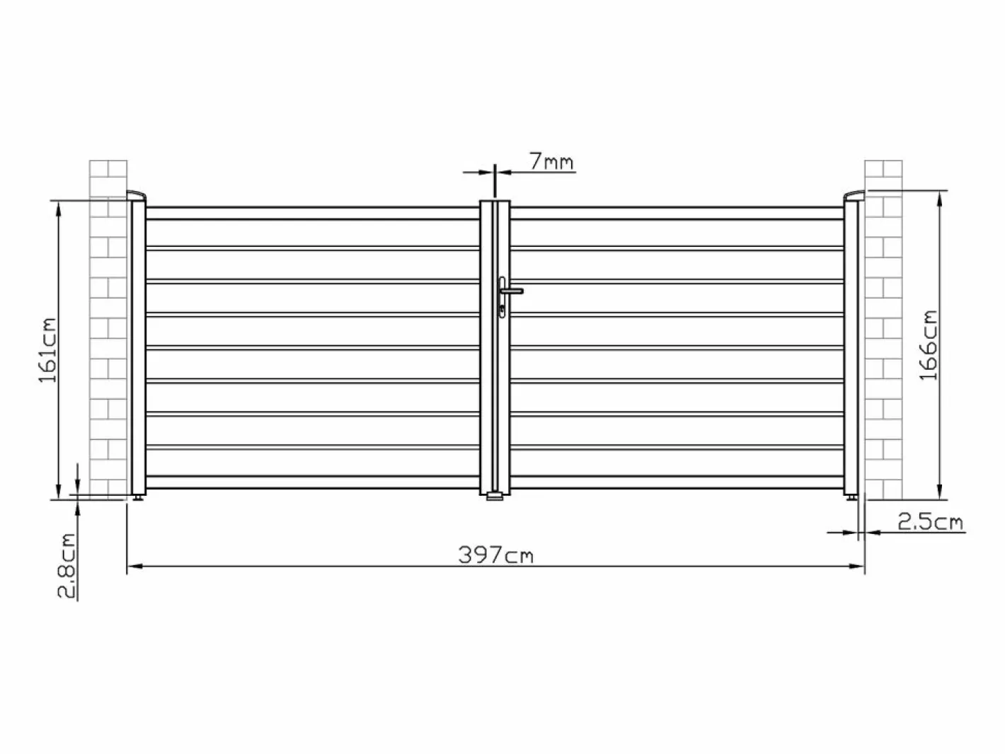 Portón de aluminio color antracita Ancho 392 x Alt. 158 cm PRIMO^EXPERTLAND Discount