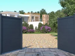 EXPERTLAND Portón|Portón de aluminio color antracita Ancho 300 x Alt. 158 cm NAZARIO