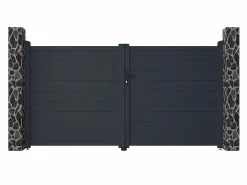 EXPERTLAND Portón|Portón de aluminio color antracita Ancho 300 x Alt. 158 cm NAZARIO