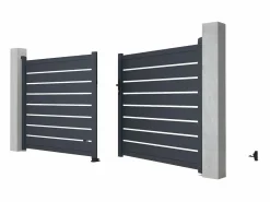Portón de aluminio color antracita Ancho 350 x Alt. 158 cm PRIMO^EXPERTLAND Clearance