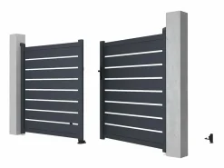 EXPERTLAND Portón de aluminio color antracita Ancho 300 x Alt. 158 cm PRIMO Gris antracita