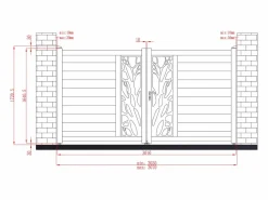 Portón eléctrico batiente de aluminio Ancho 300 x Alt. 164 cm antracita LABRIT II^EXPERTLAND Best
